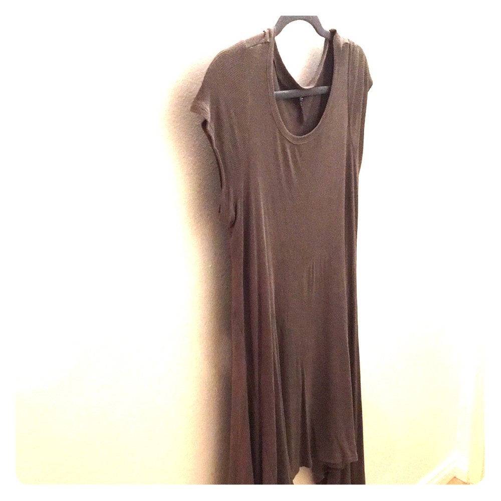 Green ribbed cotton dress